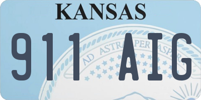 KS license plate 911AIG
