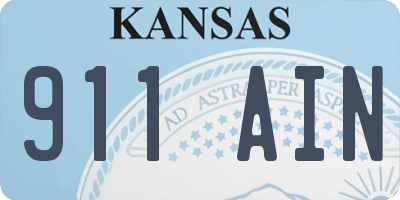 KS license plate 911AIN