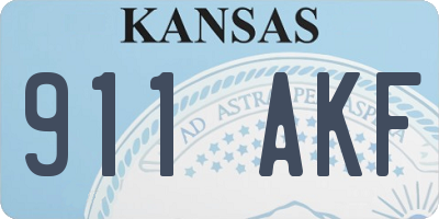 KS license plate 911AKF