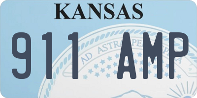 KS license plate 911AMP