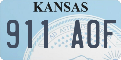 KS license plate 911AOF