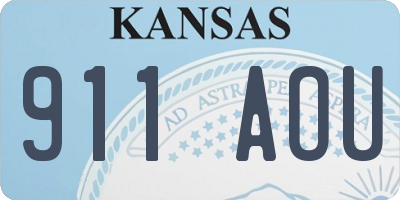 KS license plate 911AOU