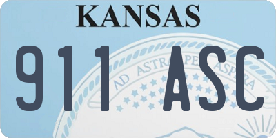 KS license plate 911ASC