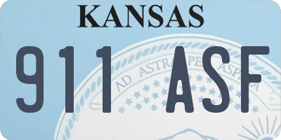 KS license plate 911ASF