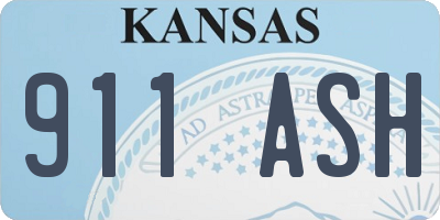 KS license plate 911ASH
