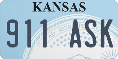 KS license plate 911ASK