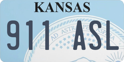 KS license plate 911ASL