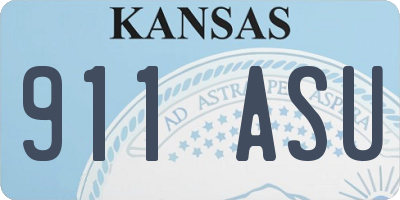 KS license plate 911ASU