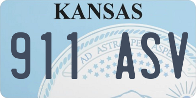 KS license plate 911ASV