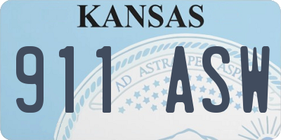 KS license plate 911ASW