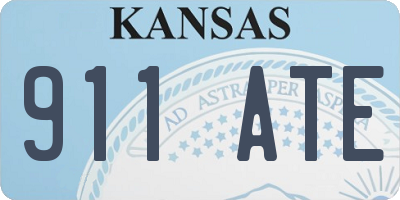 KS license plate 911ATE