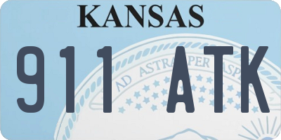 KS license plate 911ATK