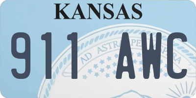 KS license plate 911AWC