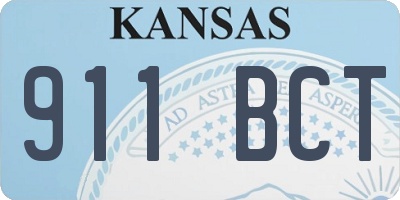 KS license plate 911BCT