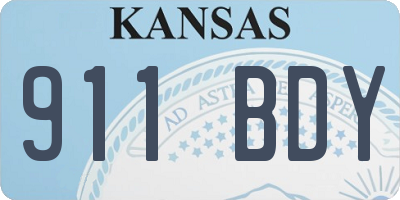 KS license plate 911BDY