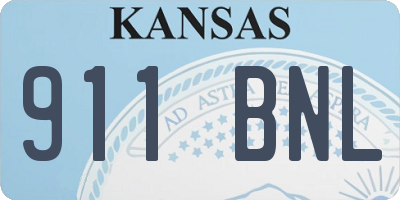 KS license plate 911BNL