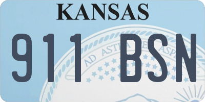 KS license plate 911BSN