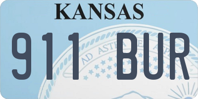 KS license plate 911BUR