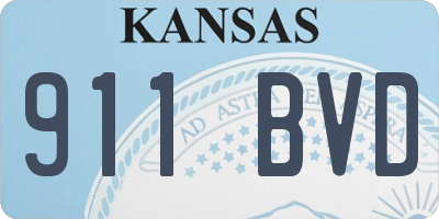 KS license plate 911BVD
