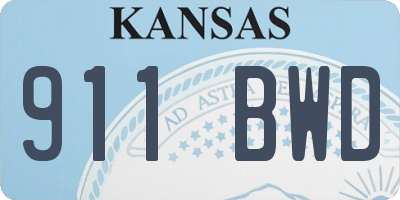 KS license plate 911BWD
