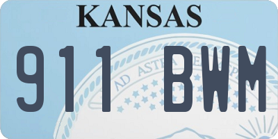 KS license plate 911BWM