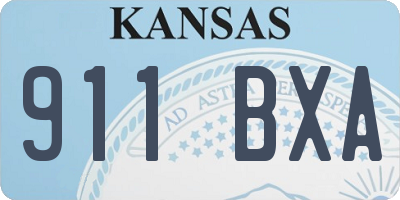 KS license plate 911BXA