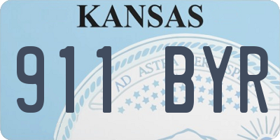 KS license plate 911BYR