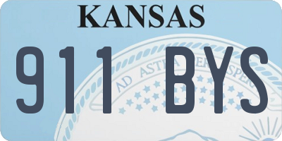 KS license plate 911BYS