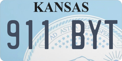 KS license plate 911BYT