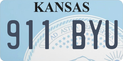 KS license plate 911BYU