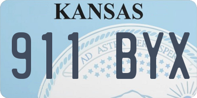KS license plate 911BYX