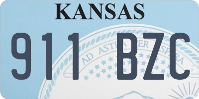KS license plate 911BZC