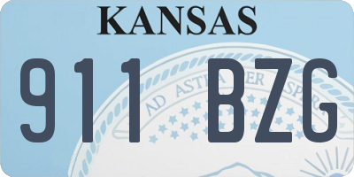 KS license plate 911BZG