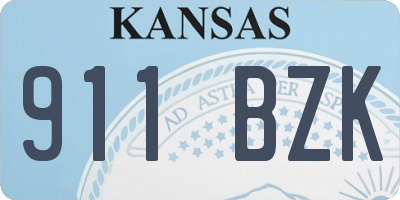 KS license plate 911BZK