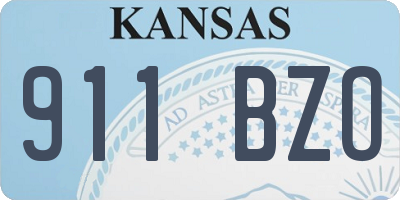 KS license plate 911BZO