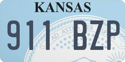KS license plate 911BZP