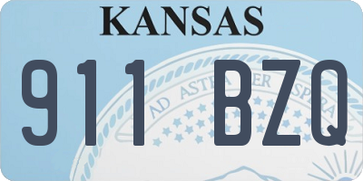 KS license plate 911BZQ