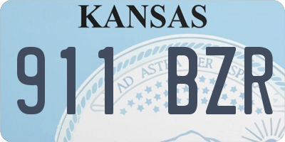 KS license plate 911BZR