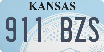KS license plate 911BZS