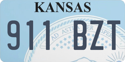 KS license plate 911BZT