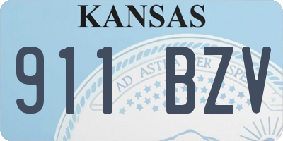 KS license plate 911BZV