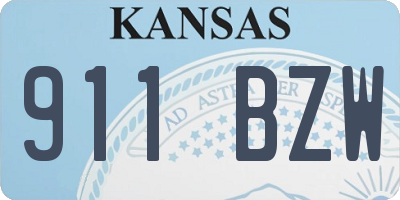 KS license plate 911BZW