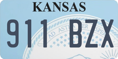 KS license plate 911BZX