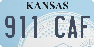 KS license plate 911CAF