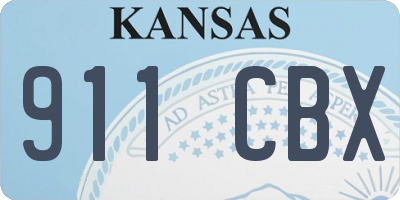 KS license plate 911CBX