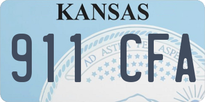 KS license plate 911CFA