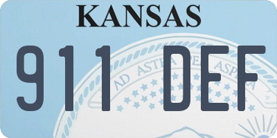 KS license plate 911DEF