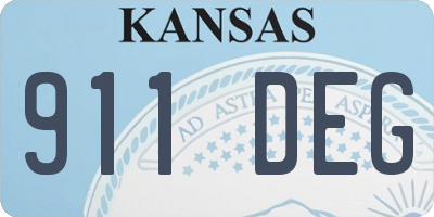 KS license plate 911DEG