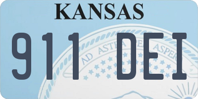 KS license plate 911DEI