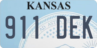 KS license plate 911DEK